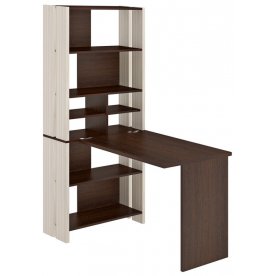 Компьютерный стол со стеллажом СТЛ-ОВХ и столешницей 130РПрям без тумбы