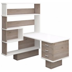 Компьютерный стол СР-520 левый нельсон / белый жемчуг