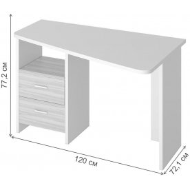 Письменный стол Домино Lite СКЛ-Трап120 Ш-Ч правый