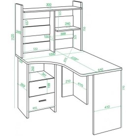 Письменный стол Гарина СКЛ-Угл120+НКЛ-100 КШ-Ч левый