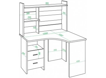 Письменный стол Домино Lite СКЛ-Угл120+НКЛ-120 КБЕ правый