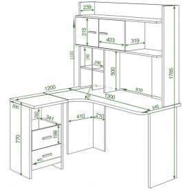 Письменный стол Домино Lite СКЛ-Угл130+НКЛХ-130 БЕК левый