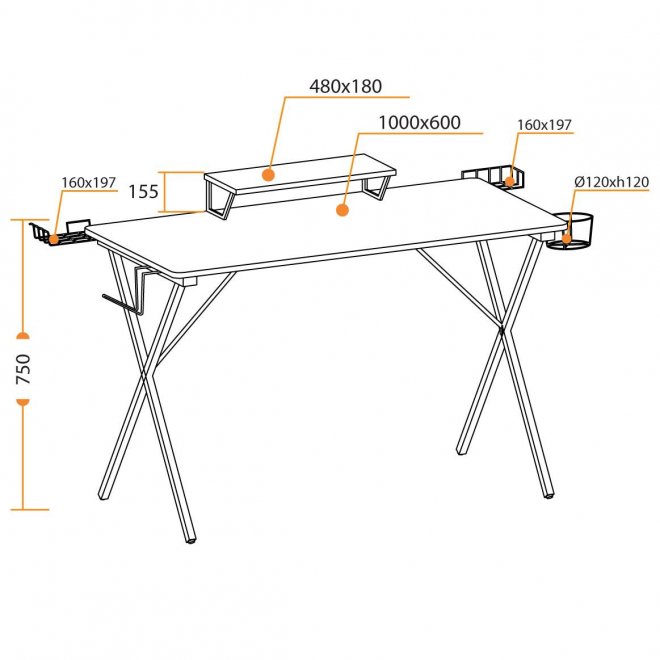 Письменный стол GD-06 черный