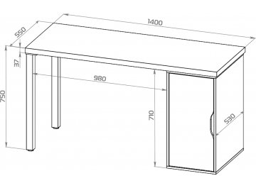 Письменный стол Ингар 2/ДВ/T