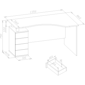 Письменный стол КСТ-104