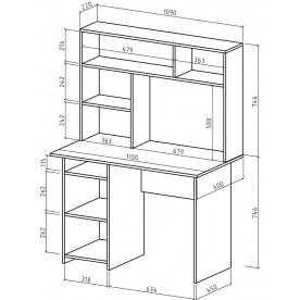 Письменный стол Лайт-2 с надстройкой