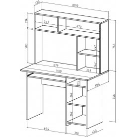 Письменный стол Лайт-3К с надстройкой
