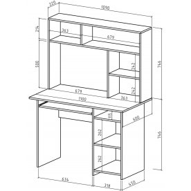 Письменный стол Лайт-3К с надстройкой