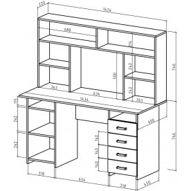Письменный стол Лайт-7 с надстройкой