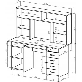 Письменный стол Лайт-7К с надстройкой