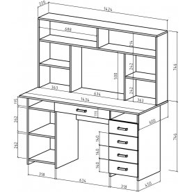 Письменный стол Лайт-7Я с надстройкой
