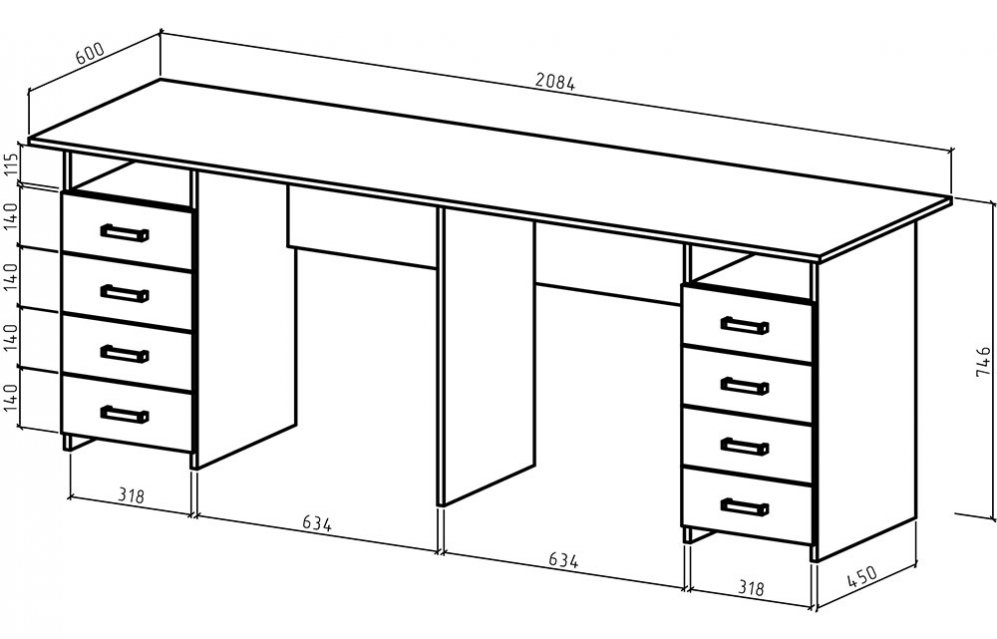 Письменный стол Лайт-15 молочный дуб