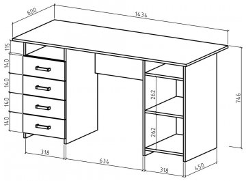Письменный стол Найт-8