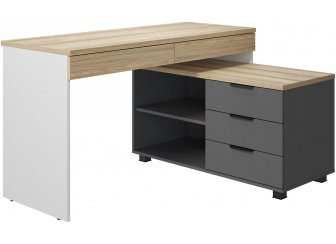 Письменный стол Скайлайт СЛ-22К блэквуд ячменный / графит / белый / меренга