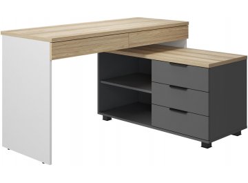 Письменный стол Скайлайт СЛ-22К блэквуд ячменный / графит / белый / меренга