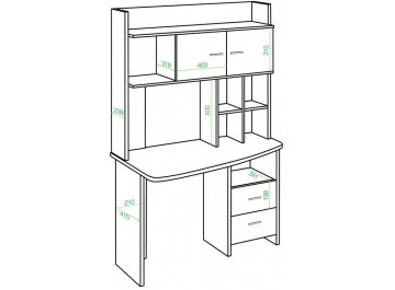 Письменный стол СКЛ-Крл120+НКЛХ-120