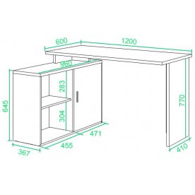 Письменный стол Беланта-ПРЯМ120+ТБЛ-2