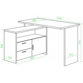 Письменный стол Беланта-ПРЯМ120+ТБЛ