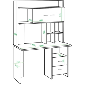 Письменный стол СКЛ-Прям120Р+НКЛХ-120