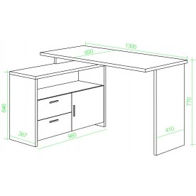 Письменный стол СКЛ-ПРЯМ130Р+ТБЛ