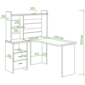 Письменный стол СКЛ-Угл130+НКЛ-120