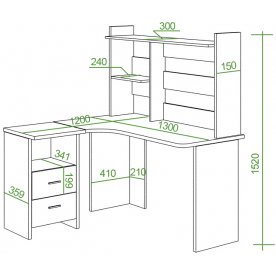 Письменный стол СКЛ-Угл130+НКЛ-130