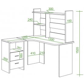 Письменный стол СКЛ-Угл130+НКЛ-130
