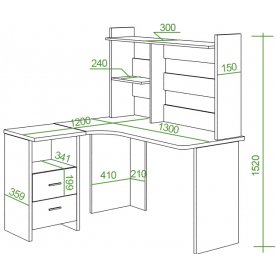 Письменный стол СКЛ-Угл130+НКЛ-130