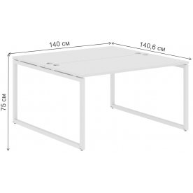 Письменный стол Skyland XQWST 1414 140х140,6х75 двухместный