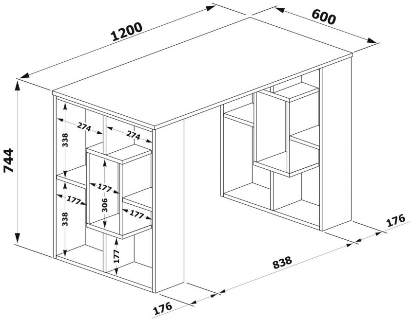 Письменный стол СПм-15 бетон