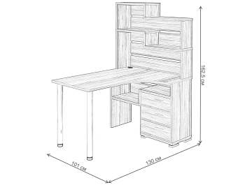 Письменный стол СР-132-130 КБЕ-ПРАВ правый