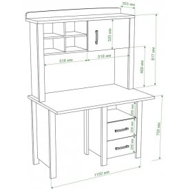 Письменный стол СТД-115 с ТБД и НД-115 КК