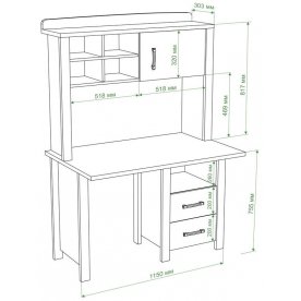 Письменный стол СТД-115 с ТБД и НД-115 ШБЕ
