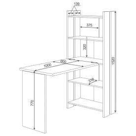 Письменный стол СТЛ-ОВ+Столешница100РПрям КШ