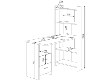Письменный стол СТЛ-ОВ+Столешница100РПрям КШ