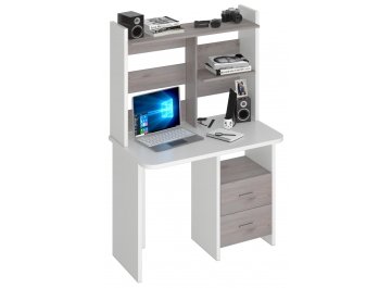 Письменный стол СКЛ-Прям100Р+НКЛ-100 БЕ белый / нельсон