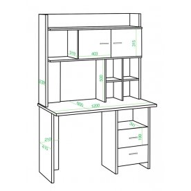 Письменный стол СКЛ-Прям120+НКЛХ-120 Н