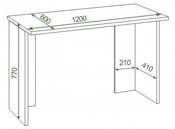 Письменный стол Беланта-Прям120Р(без тумбы) К