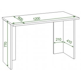 Письменный стол СКЛ-Прям120Р(без тумбы) Н