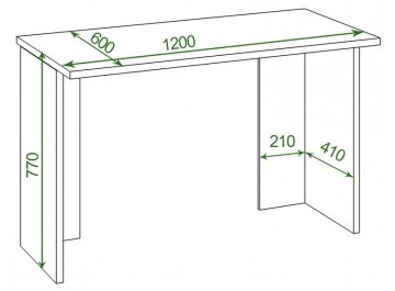 Письменный стол Беланта-Прям120Р(без тумбы) В