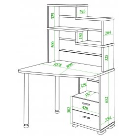 Письменный стол СК-24 Ш-ЛЕВ левый