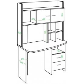 Письменный стол СКЛ-Крл120+НКЛХ -120 Н ЛЕВ