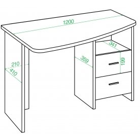 Письменный стол СКЛ-Крл 120 БЕ ЛЕВ