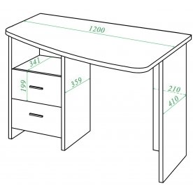 Письменный стол СКЛ-Крл 120 Н ПРАВ