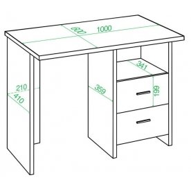 Письменный стол СКЛ-Прям100Р В