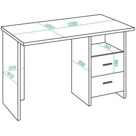 Письменный стол СКЛ-Прям120Р Н