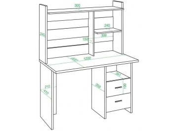 Письменный стол Беланта-Прям120Р+НКЛ-120 Н