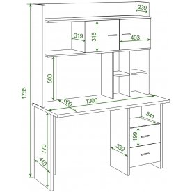 Письменный стол СКЛ-Прям130+НКЛХ-130 КВ
