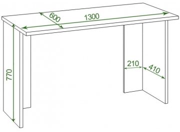 Письменный стол СКЛ-Прям130Р(без тумбы) В