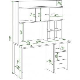 Письменный стол СКЛ-Прям130Р+НКЛХ-130 Ш